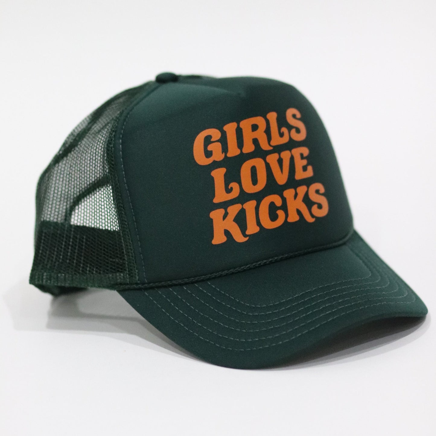 GLK Logo Trucker Hat- Forest Green/Orange