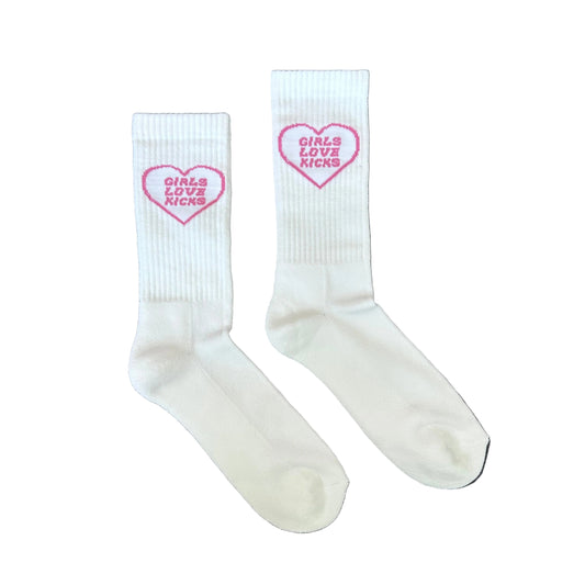 GLK Cotton- Heart Logo Socks (Pink)