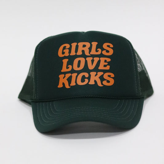 GLK Logo Trucker Hat- Forest Green/Orange